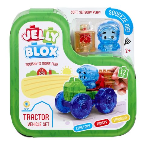 Дитячий сенсорний конструктор “Барвистий трактор” Jelly Blox 932945, 12 деталей