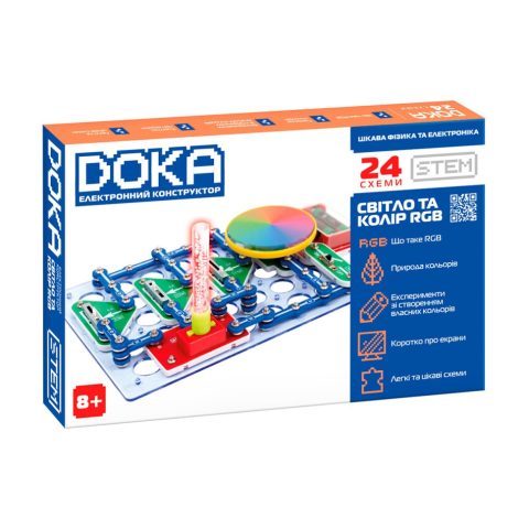 Електронний конструктор “Світло та колір RGB” DOKA D70700 зі світлом