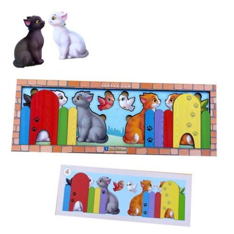 Гра з картками “Котики за парканом”