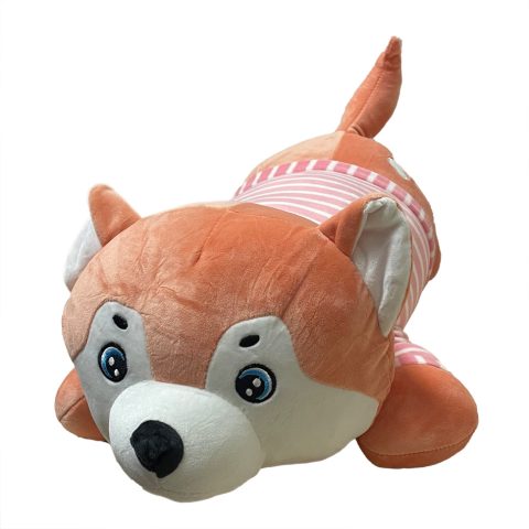 Дитяча м’яка іграшка “Собачка” L1124(Peach) іграшка з пледом, розмір 60 см