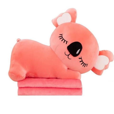 Дитяча м’яка іграшка “Коала” L1129(Pink) іграшка з пледом, розмір 50 см
