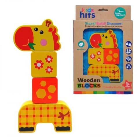 Деревянная игрушка-конструктор «Wooden Blocks: Жираф», 4 элемента