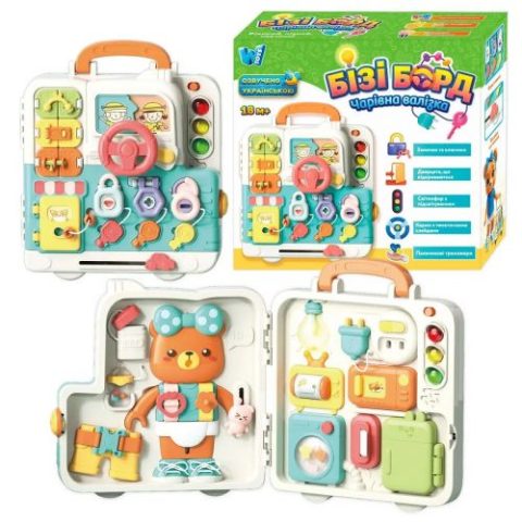 Бізіборд “WToys”, ОЗВУЧУВАННЯ УКРАЇНСЬКОЮ, звуки, підсвічування, пальчикові ігри